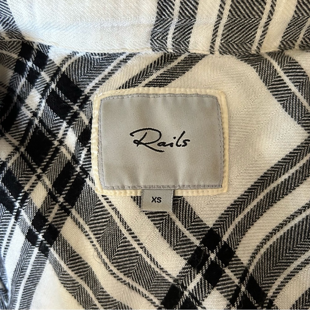 RAILS Plaid Flannel Sleeveless Tunic Dress, Black/White, XS